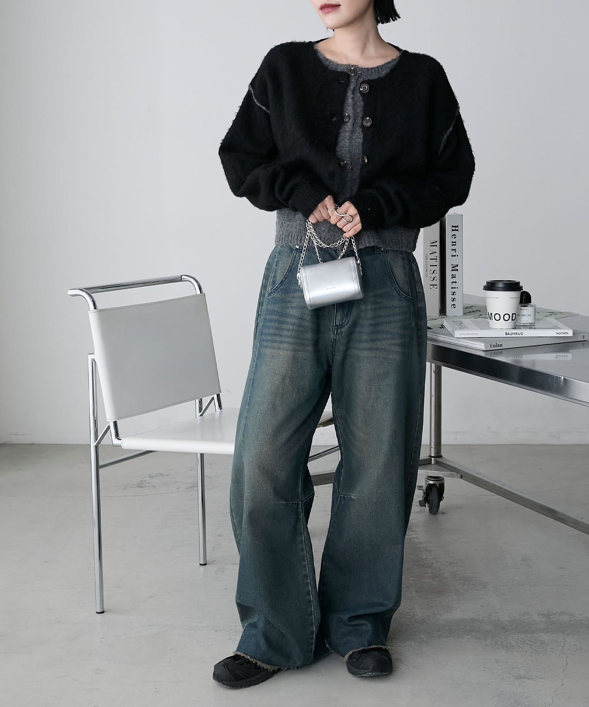 forksy. 假2件拼色短版cardigan - Image 34