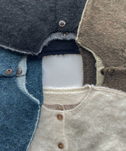 forksy. 假2件拼色短版cardigan - Image 6