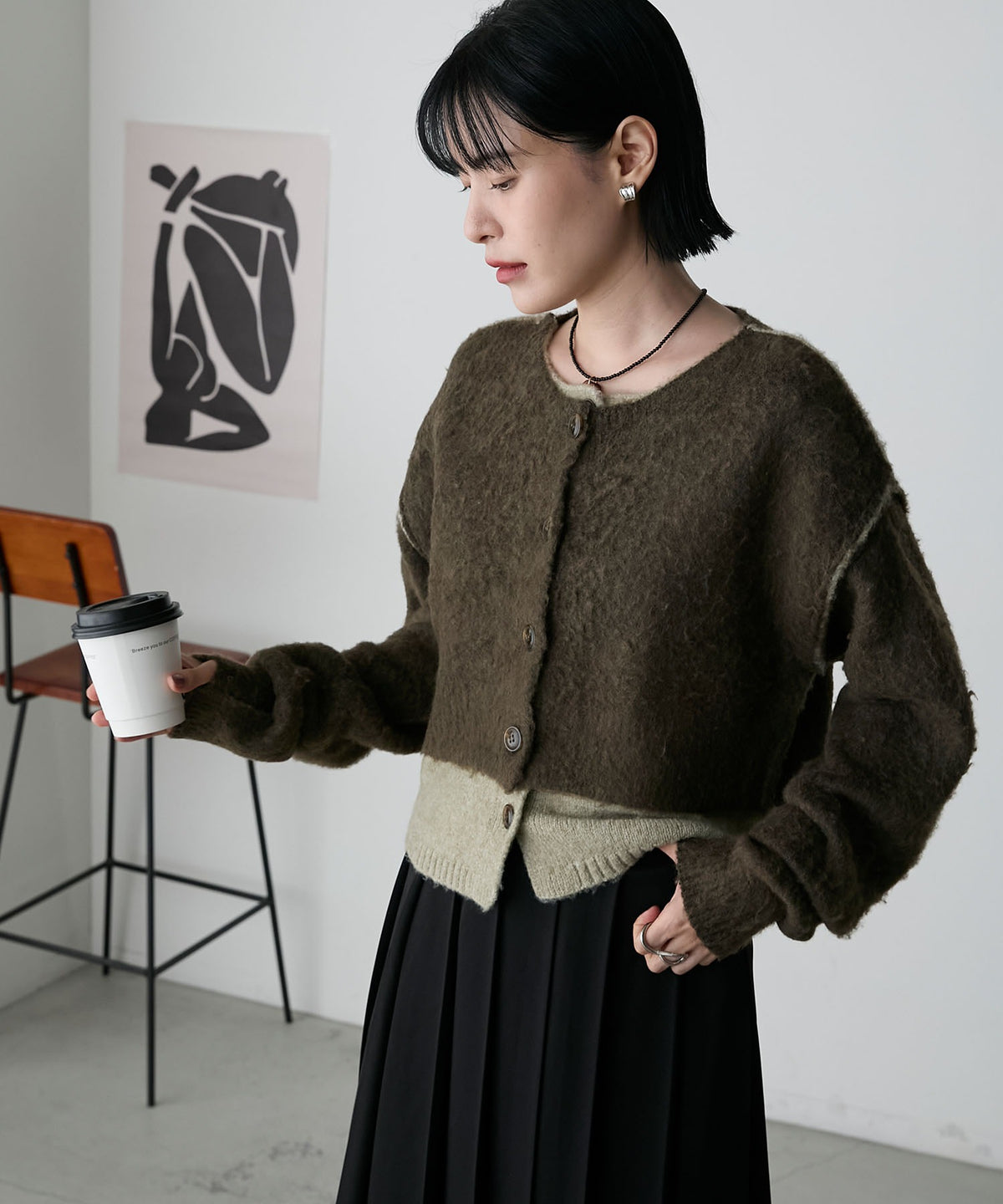forksy. 假2件拼色短版cardigan - Image 43