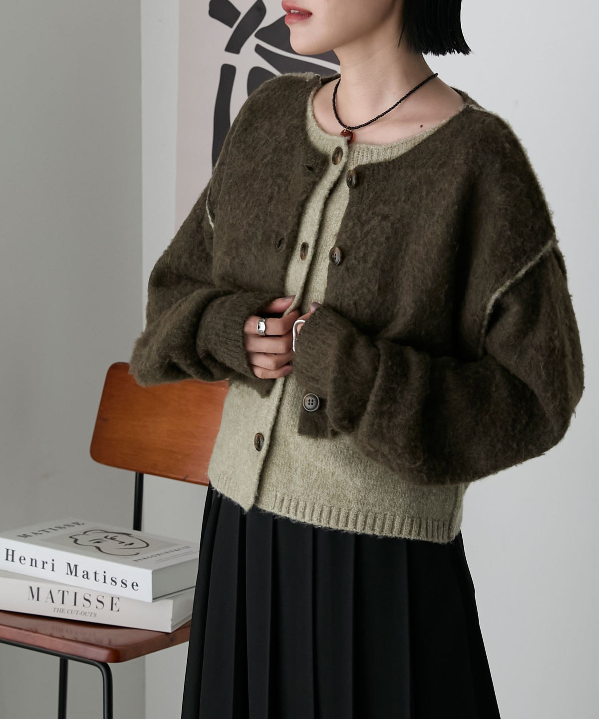 forksy. 假2件拼色短版cardigan - Image 45