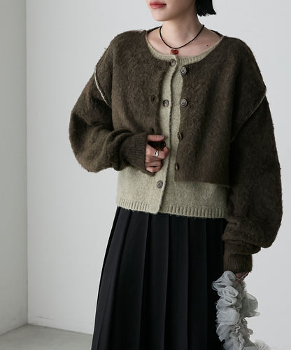 forksy. 假2件拼色短版cardigan - Image 46