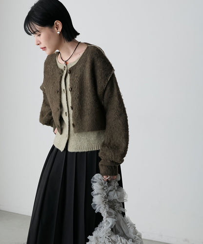 forksy. 假2件拼色短版cardigan - Image 47