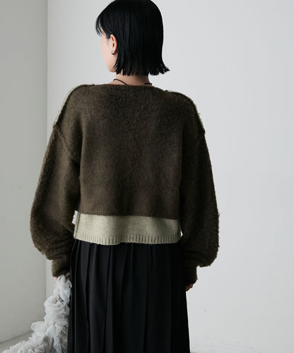 forksy. 假2件拼色短版cardigan - Image 49