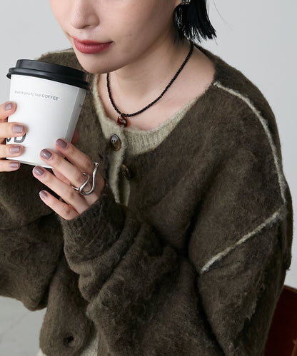 forksy. 假2件拼色短版cardigan - Image 50