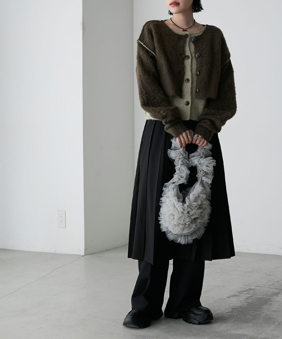 forksy. 假2件拼色短版cardigan - Image 51