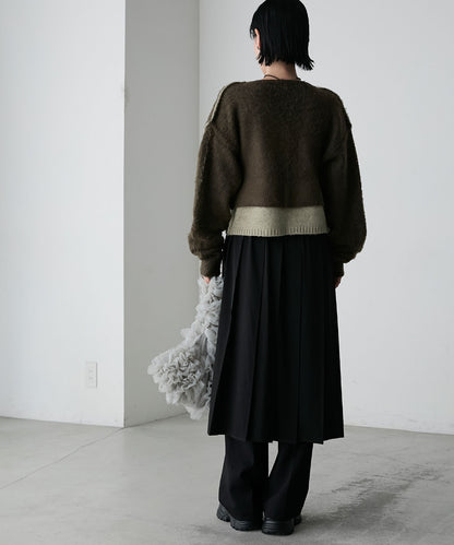 forksy. 假2件拼色短版cardigan - Image 53