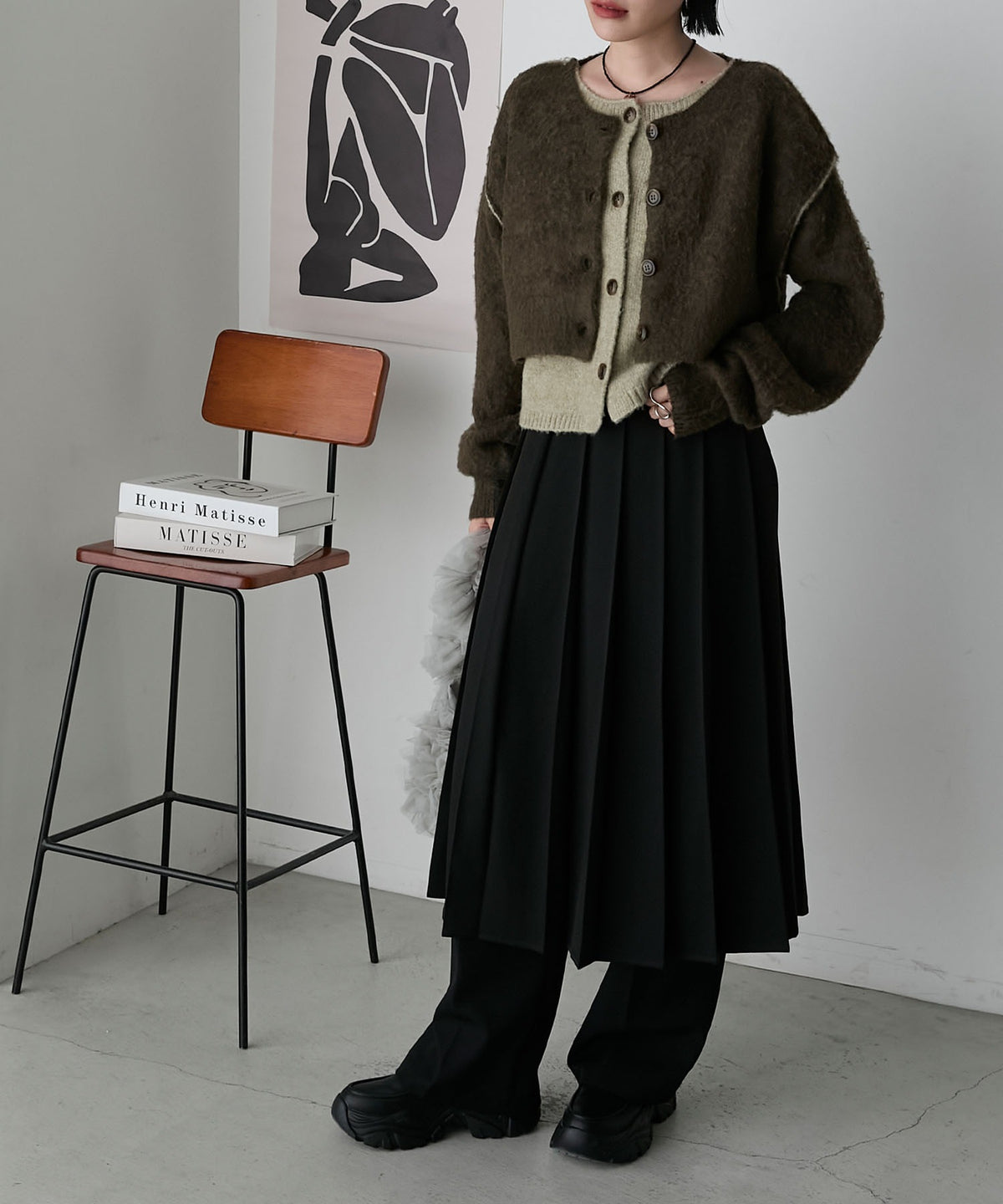 forksy. 假2件拼色短版cardigan - Image 54
