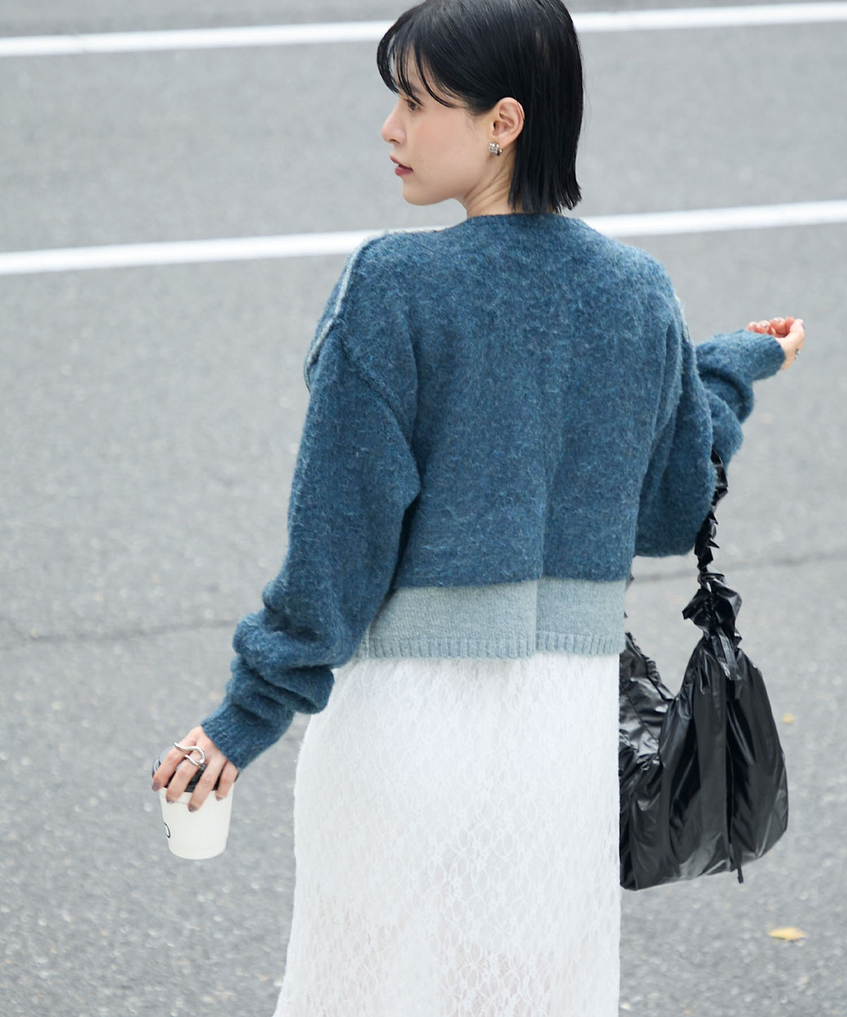 forksy. 假2件拼色短版cardigan - Image 74