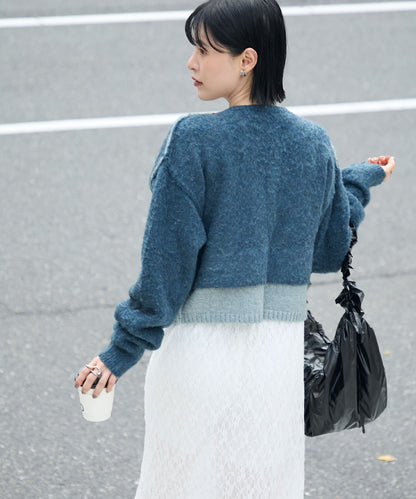 forksy. 假2件拼色短版cardigan - Image 74