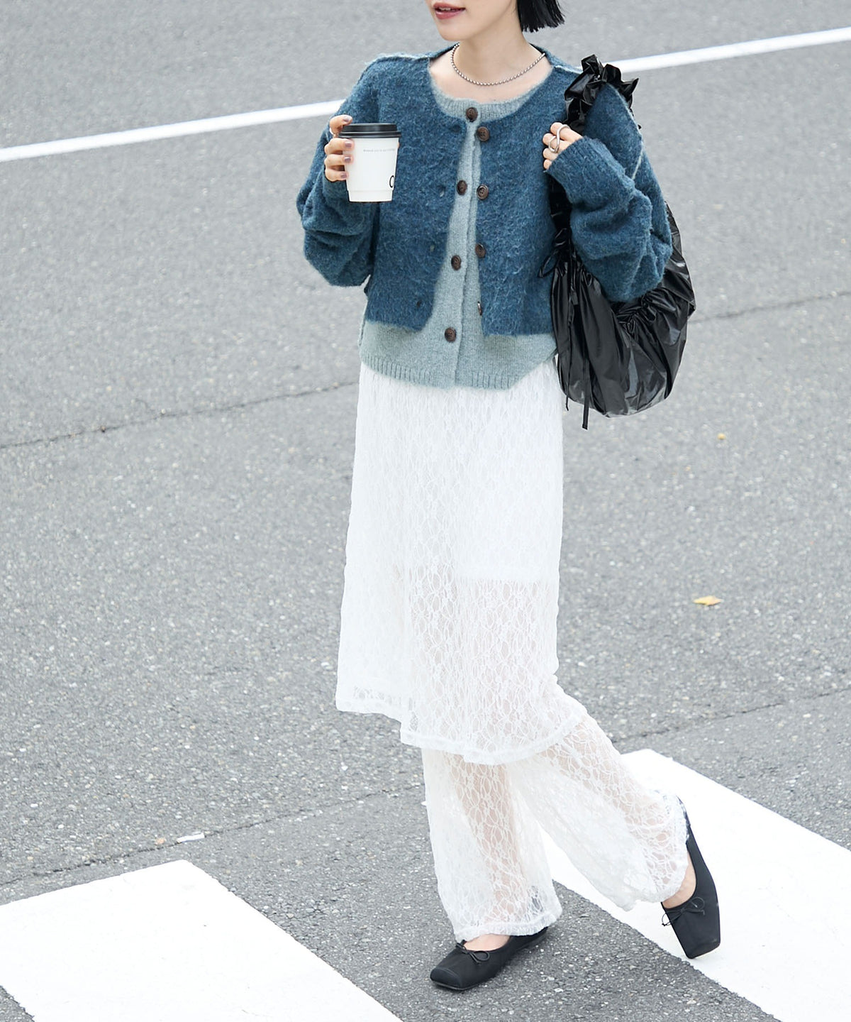 forksy. 假2件拼色短版cardigan - Image 76