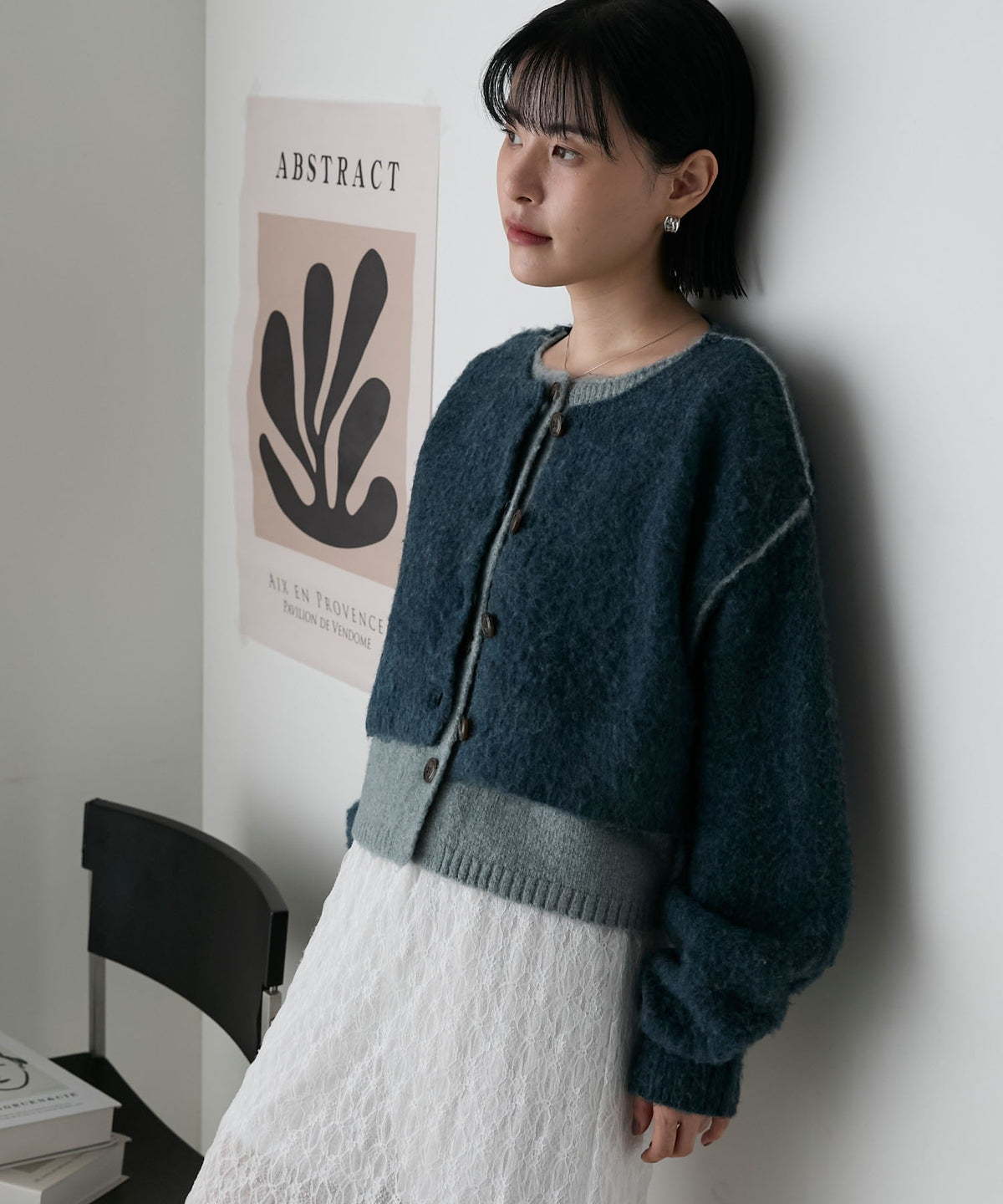 forksy. 假2件拼色短版cardigan - Image 81