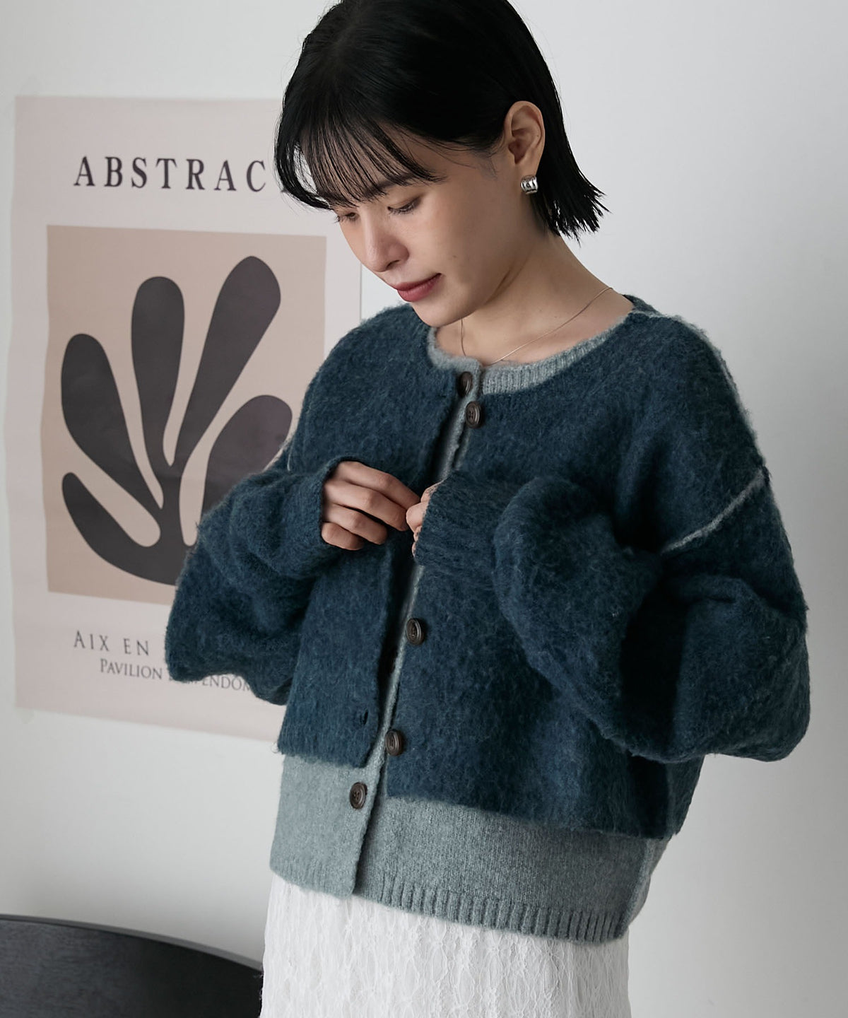 forksy. 假2件拼色短版cardigan - Image 82