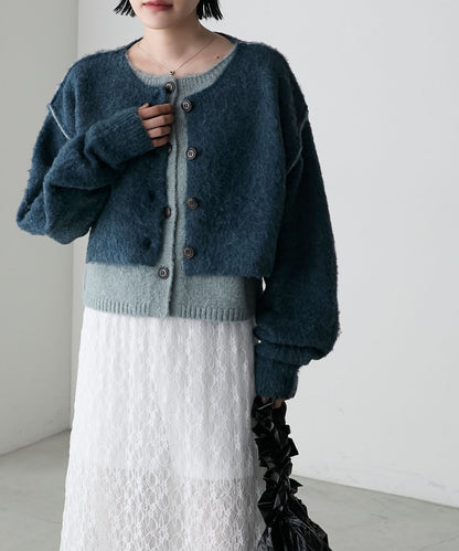 forksy. 假2件拼色短版cardigan - Image 83