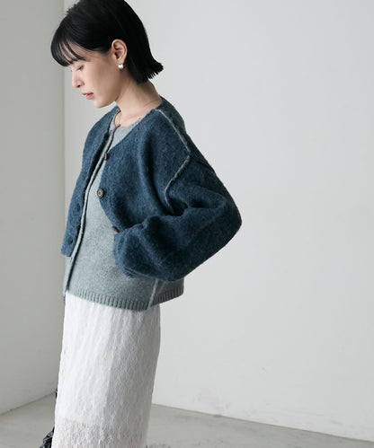 forksy. 假2件拼色短版cardigan - Image 85
