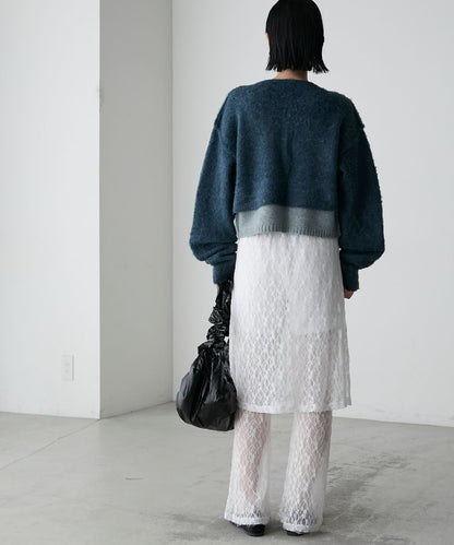 forksy. 假2件拼色短版cardigan - Image 90