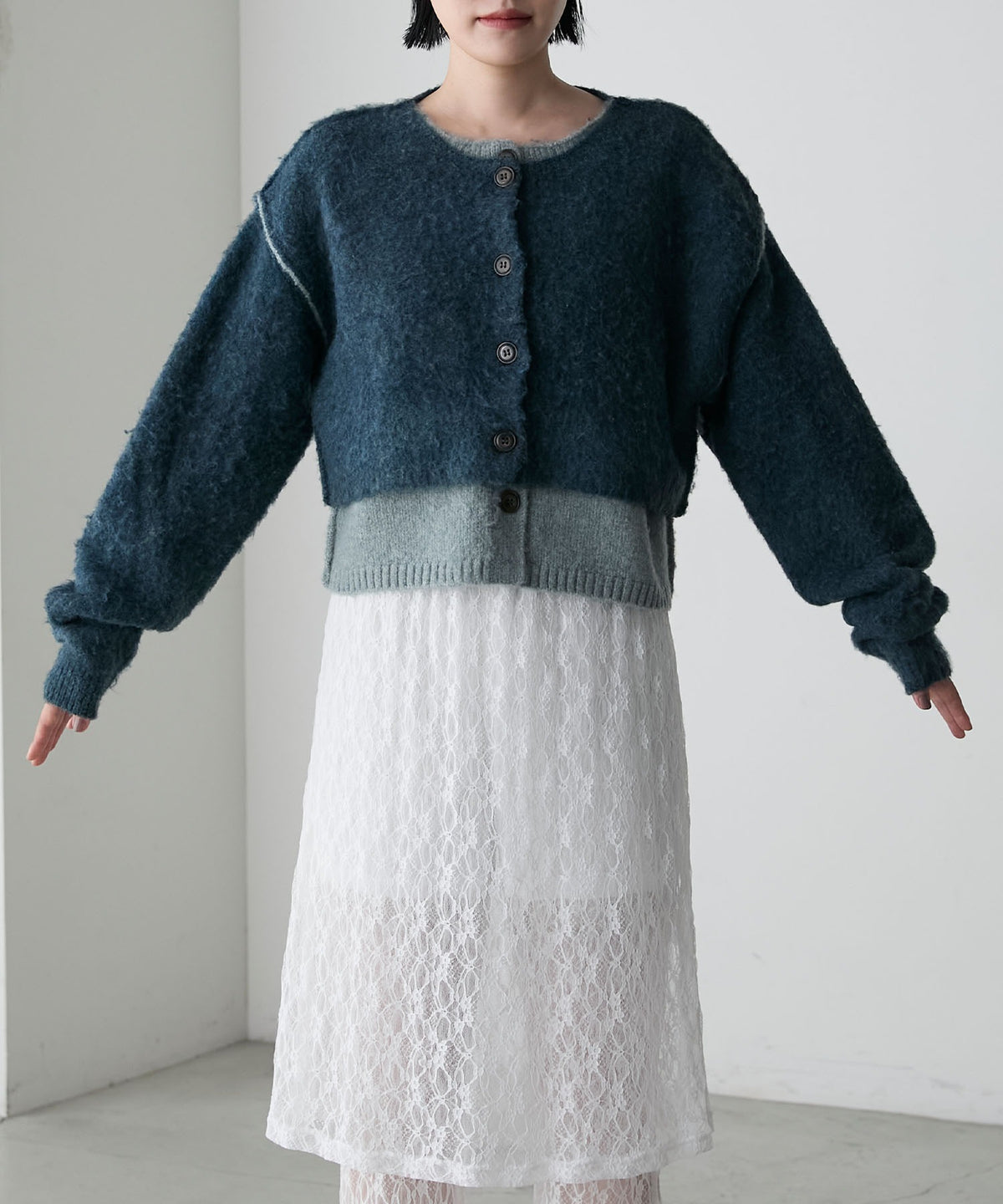 forksy. 假2件拼色短版cardigan - Image 102