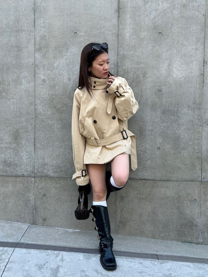 RAY CASSIN Short loose trench coat - Image 65