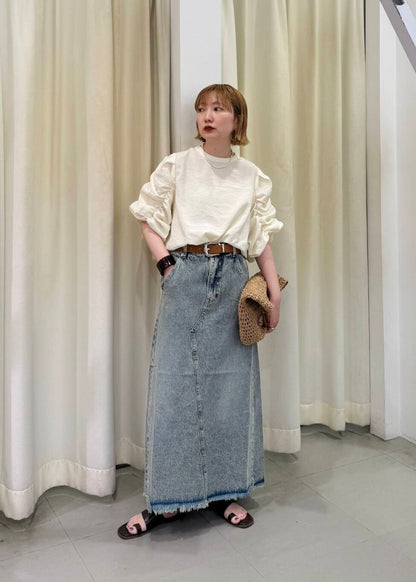 [現貨] KBF 後開衩牛仔裙