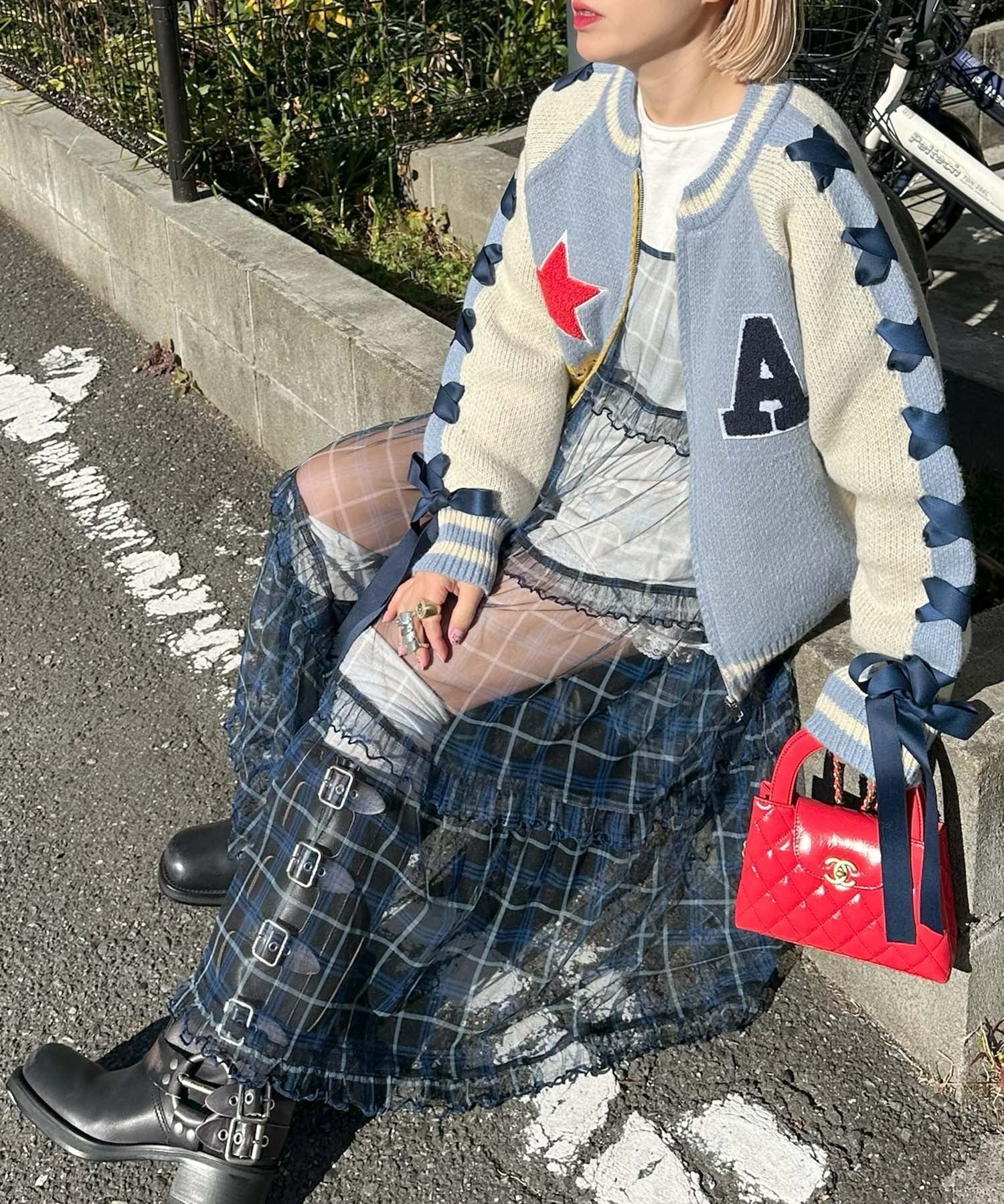 フリルティアードキャミワンピ