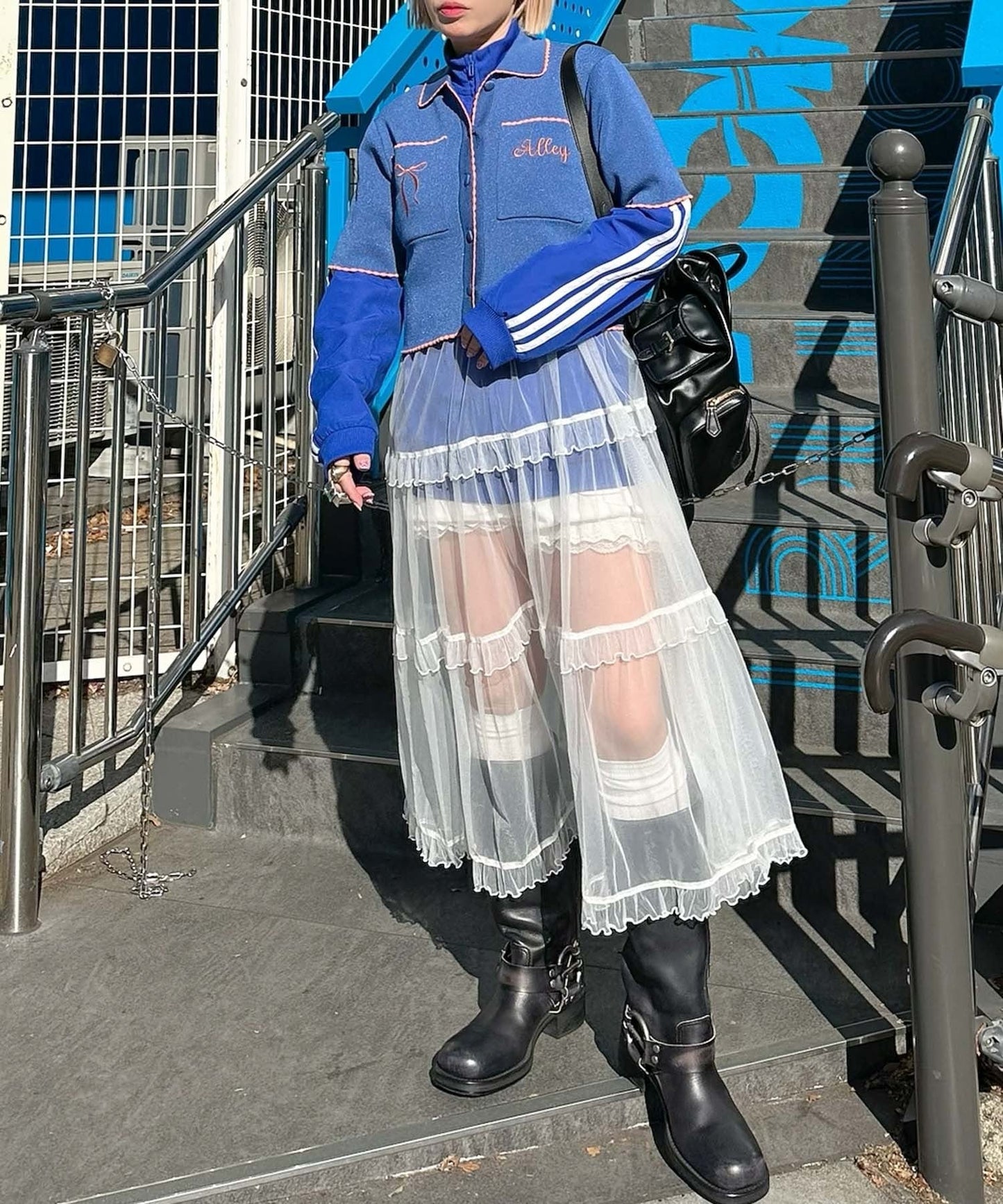 フリルティアードキャミワンピ