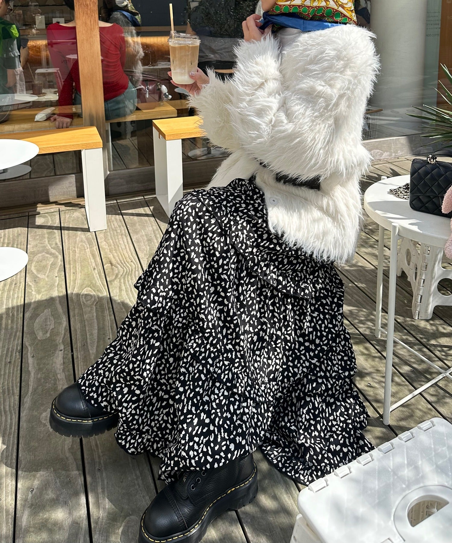 フリルティアードキャミワンピ