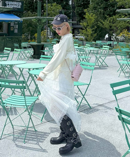 フリルティアードキャミワンピ