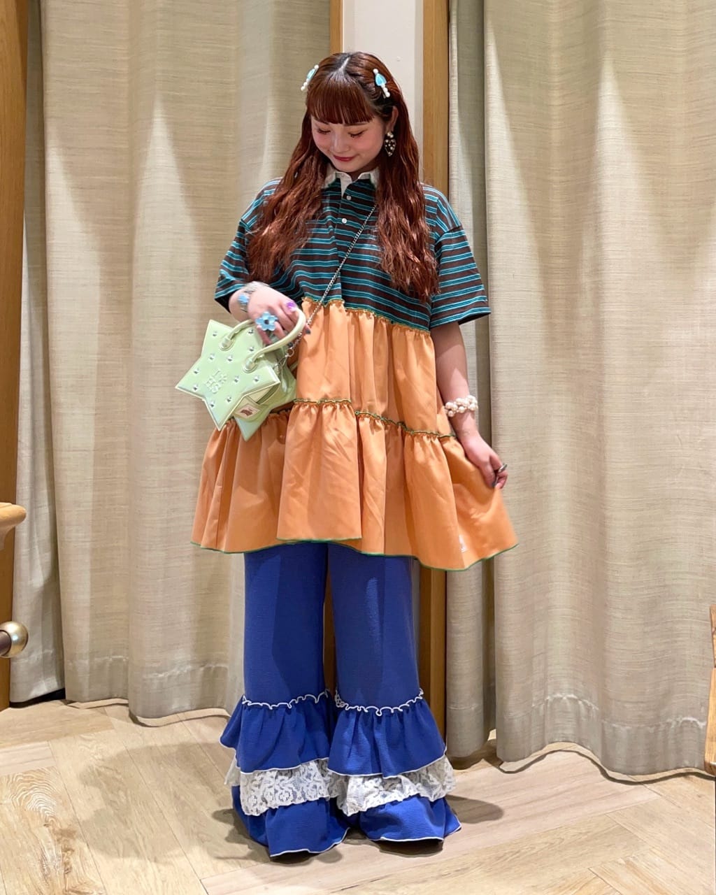 HELLO.SANFRANCISCO 荷葉邊領條紋rugby shirt tunic - Image 27