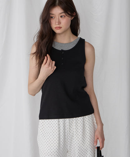 [2件Set] Henry Design & American Sleeve Tank Tops - Image 2