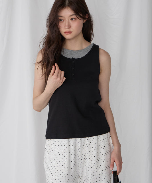 [2件Set] Henry Design & American Sleeve Tank Tops - Image 2