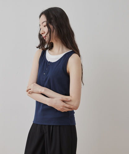 [2件Set] Henry Design & American Sleeve Tank Tops - Image 6