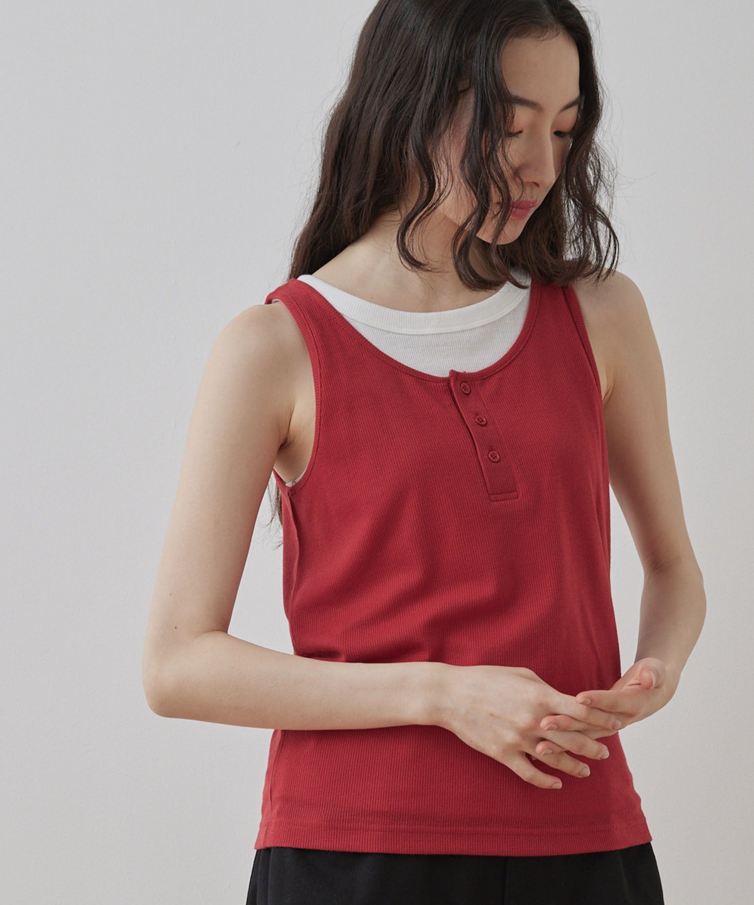 [2件Set] Henry Design & American Sleeve Tank Tops - Image 7