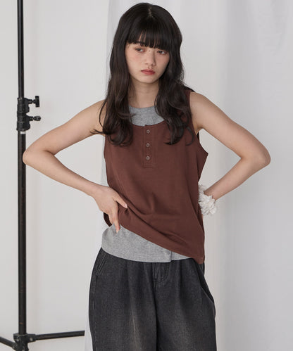 [2件Set] Henry Design & American Sleeve Tank Tops - Image 40