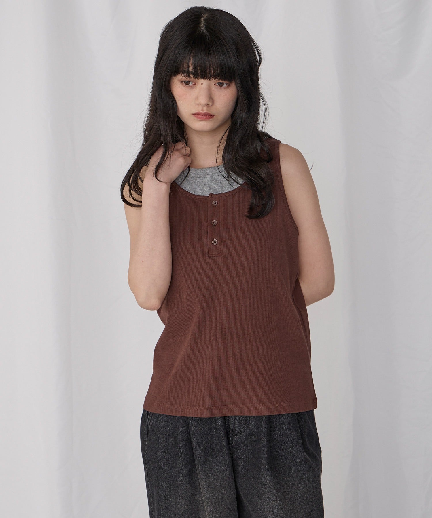 [2件Set] Henry Design & American Sleeve Tank Tops - Image 42