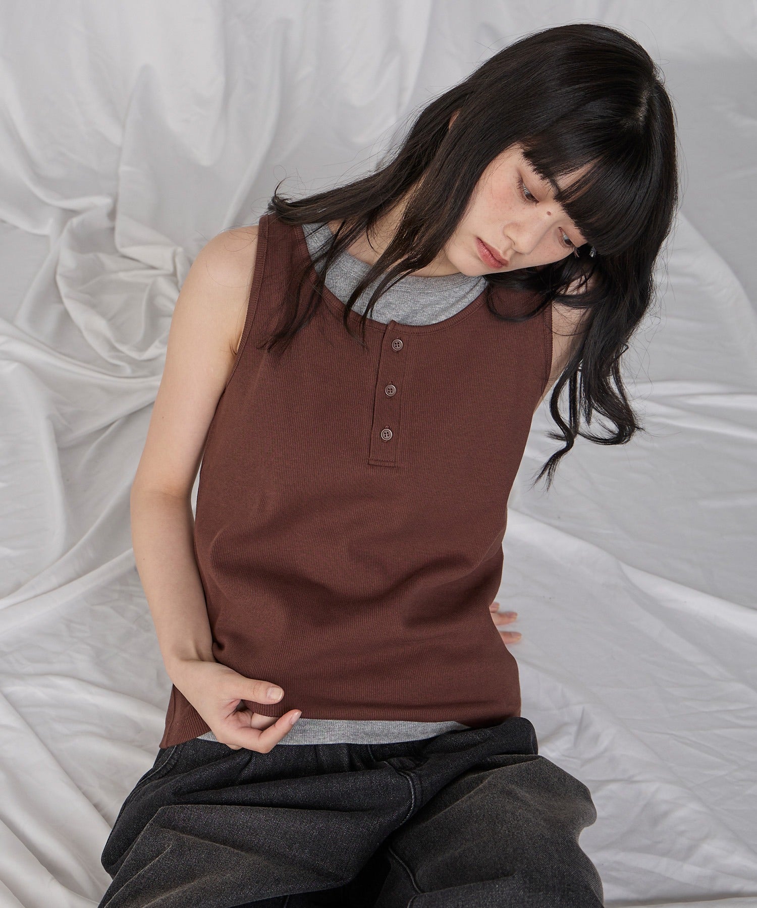 [2件Set] Henry Design & American Sleeve Tank Tops - Image 51