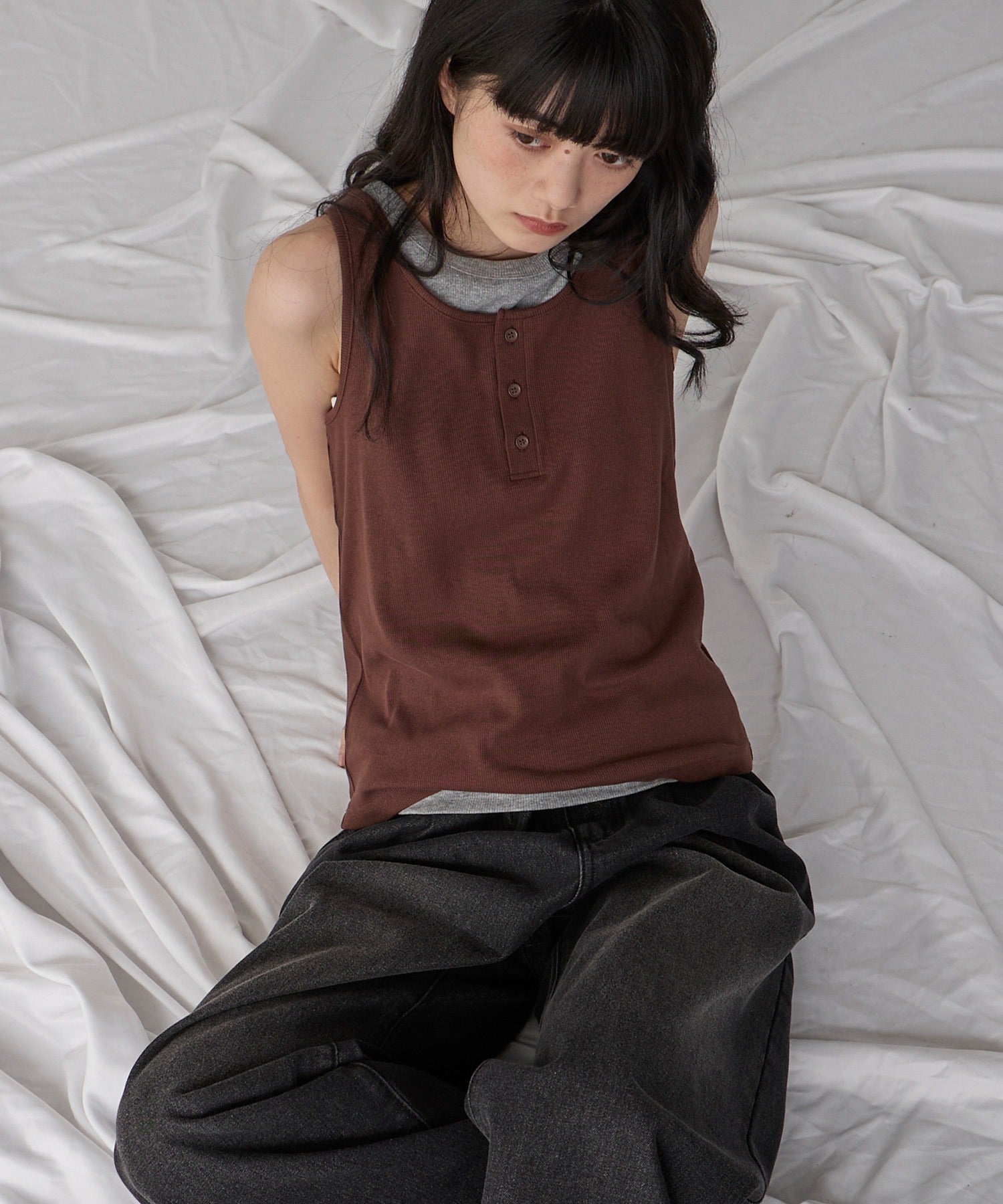 [2件Set] Henry Design & American Sleeve Tank Tops - Image 52