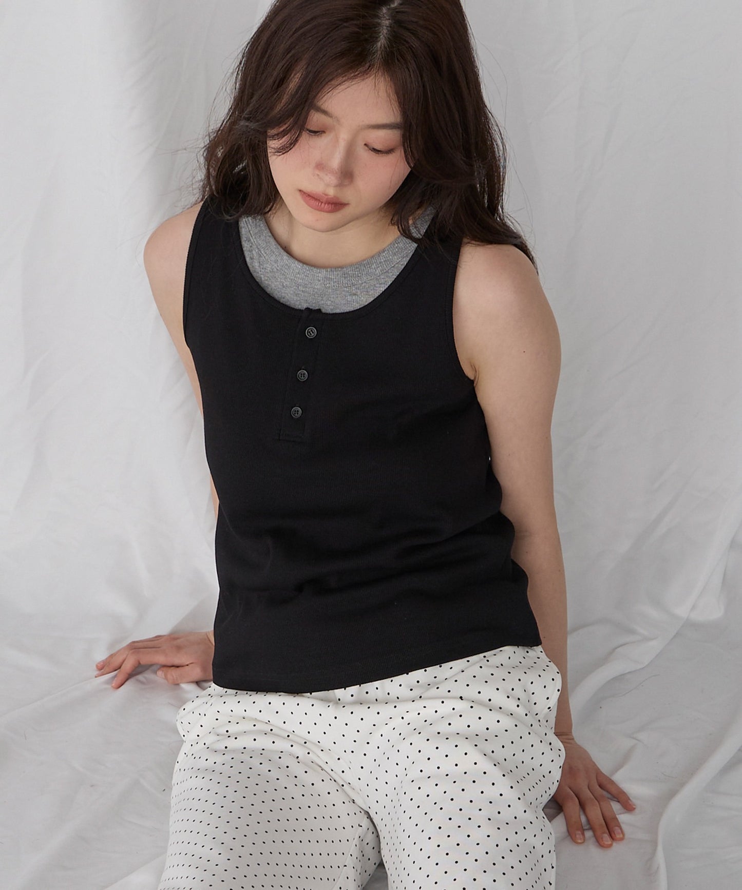 [2件Set] Henry Design & American Sleeve Tank Tops - Image 20