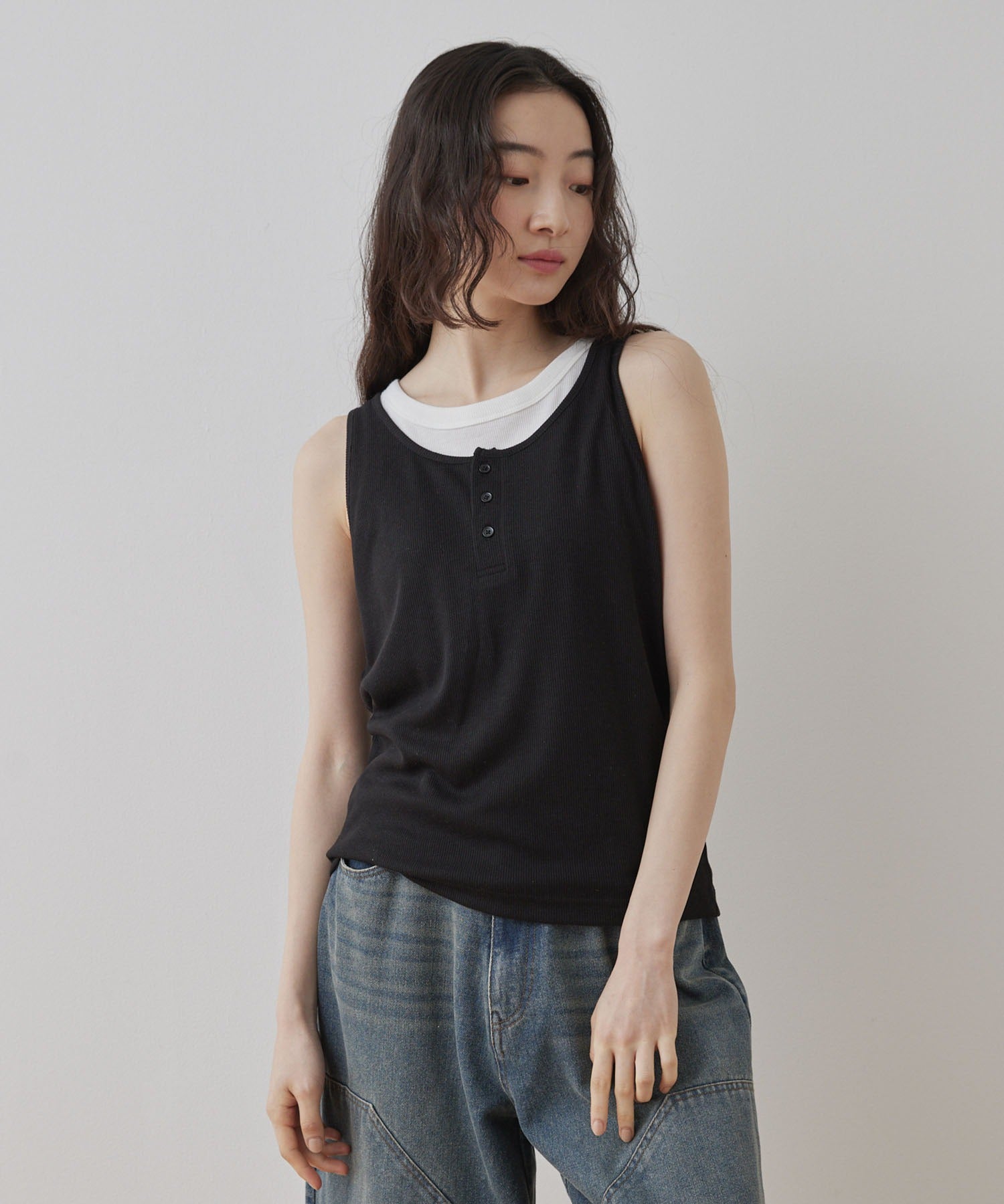 [2件Set] Henry Design & American Sleeve Tank Tops - Image 54
