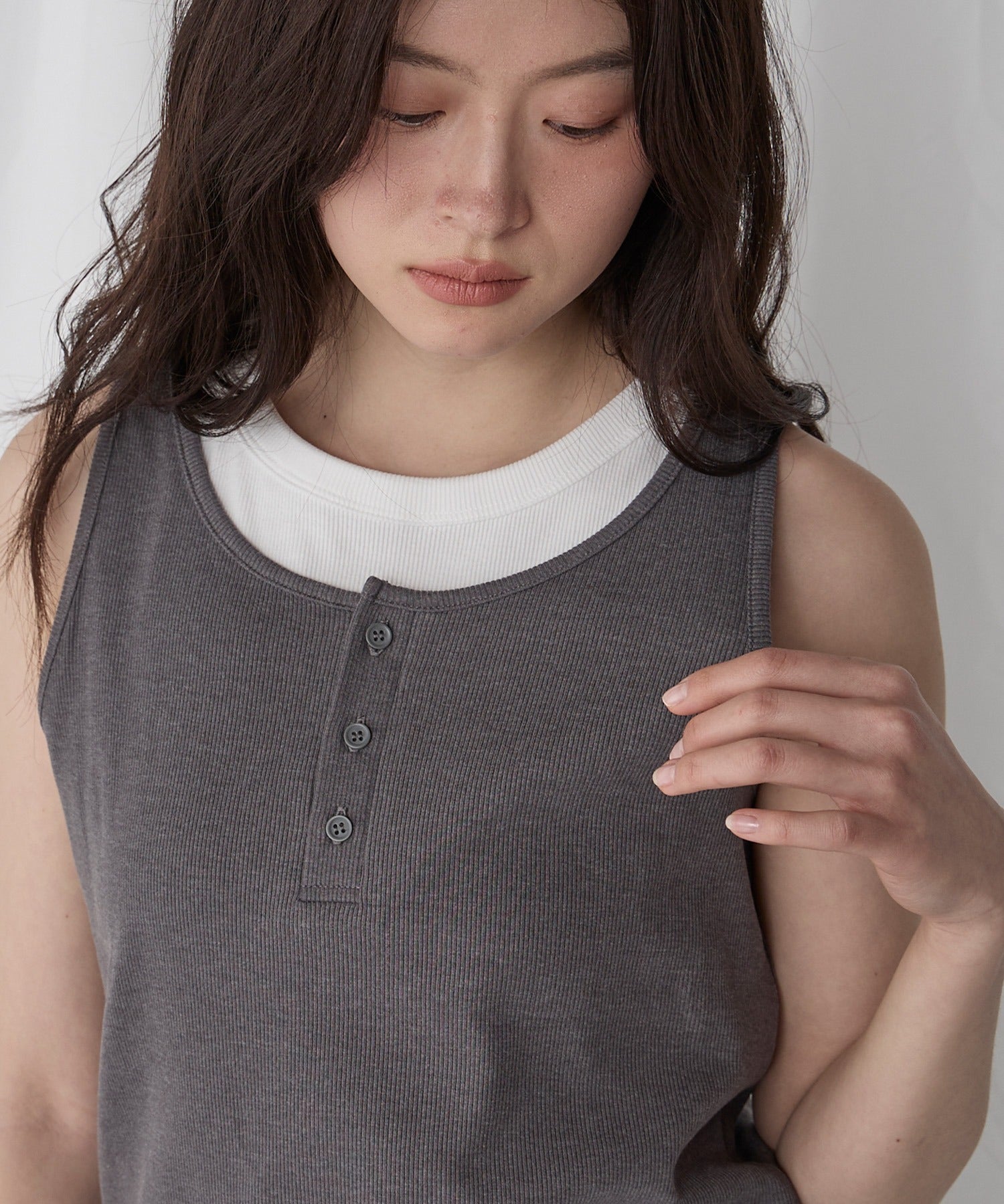 [2件Set] Henry Design & American Sleeve Tank Tops - Image 13