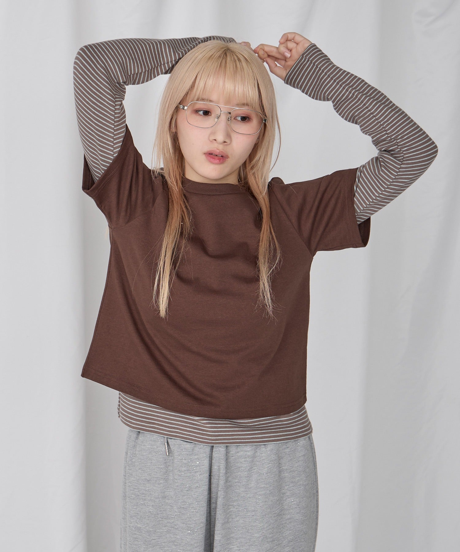 [2件Set] Basic Cotton T-Shirts - Image 95