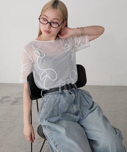 forksy. 薄紗短袖Tee - Image 5