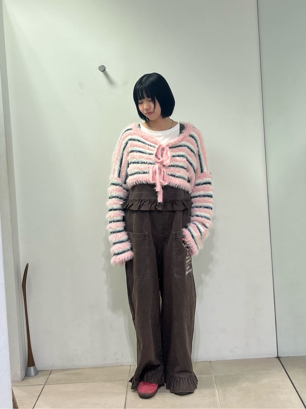HELLO.SANFRANCISCO 2-Way Striped Cardigan with Ribbon - Image 39