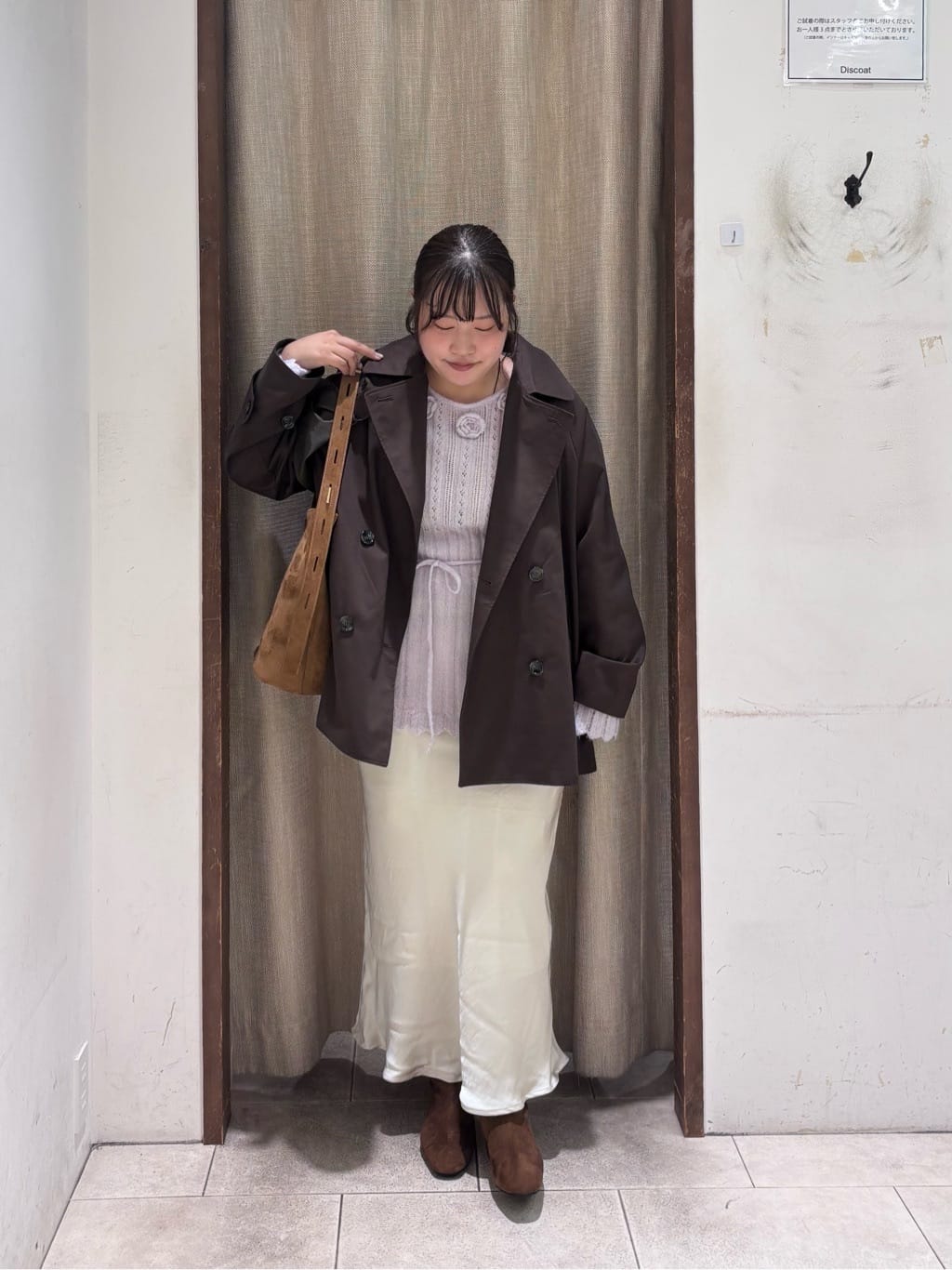 umm. By Discoat Flower motif mohair-like loose knit - Image 42