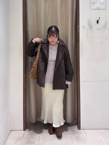 umm. By Discoat Flower motif mohair-like loose knit - Image 42