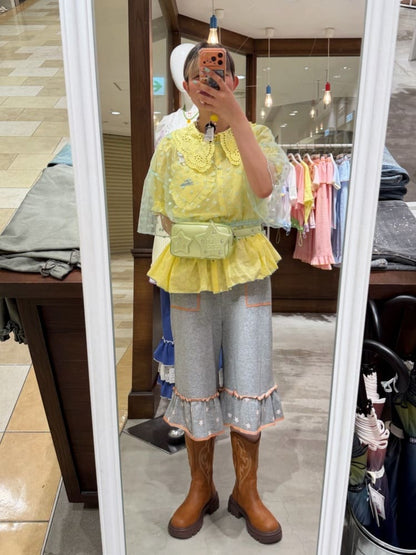 HELLO.SANFRANCISCO 2-Way Tulle Dot Blouse - Image 40
