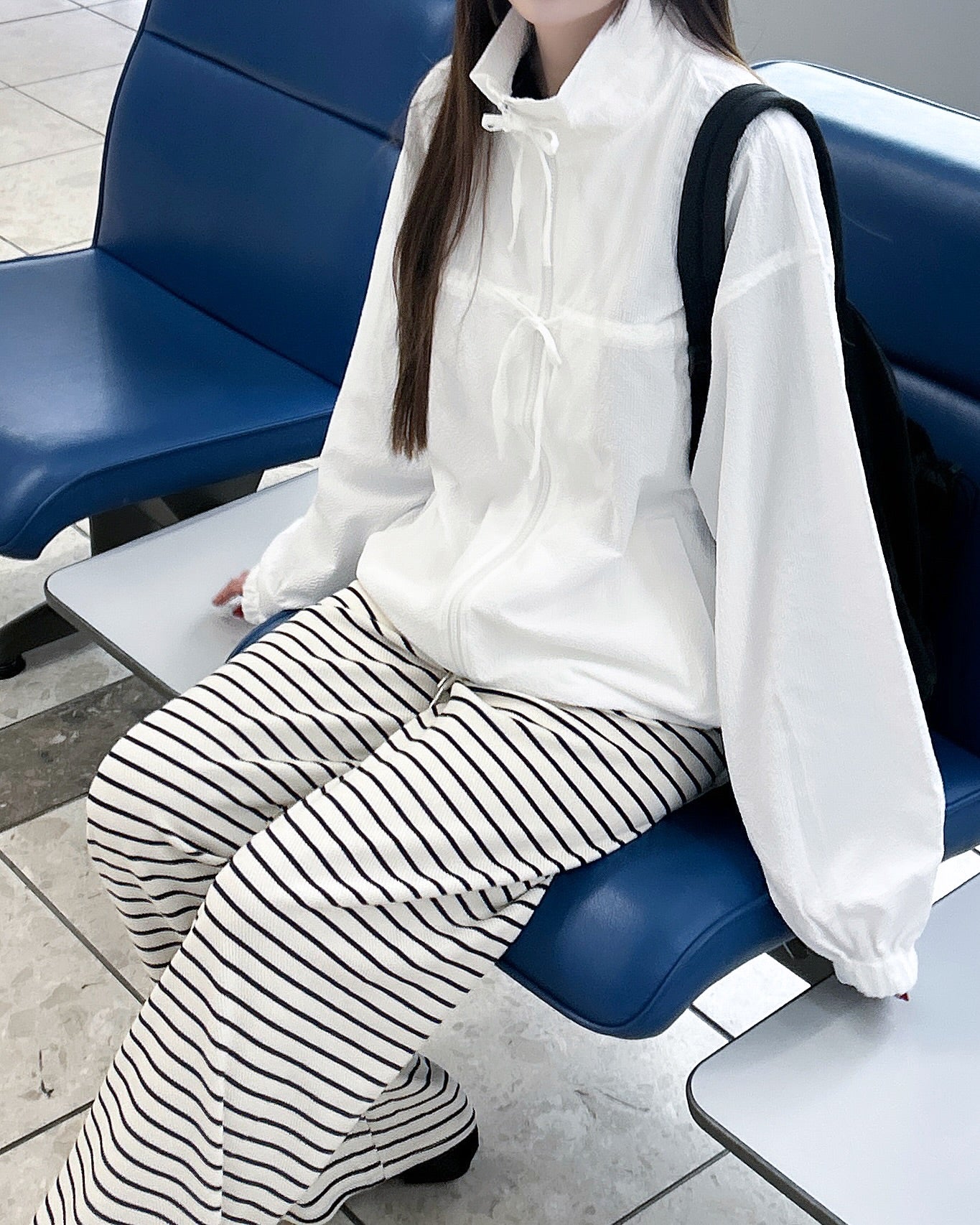 蝴蝶結雙拉鍊薄款外套🎀