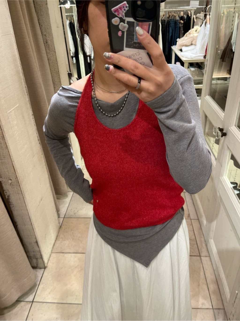 mystic Halter bustier set long T-shirt