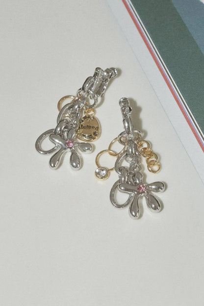 GOLDY Color Flower Charm Earrings
