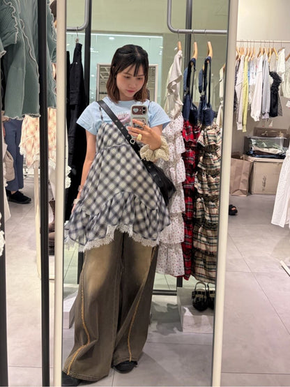 w closet sheer 格紋吊帶ops - Image 27