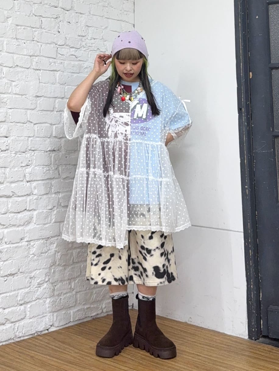 CIAOPANIC 波點薄紗Remakte T-shirt 裙 - Image 27