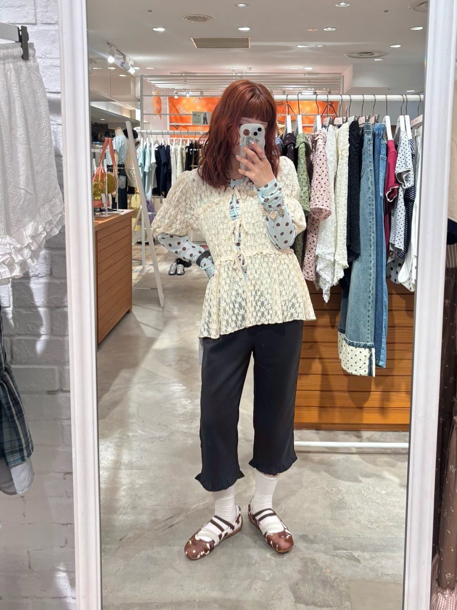 neutral by ciaopanic Ribbon Shirring Blouse - Image 34